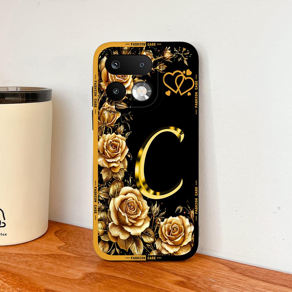 Phone Case For Realme 16 Pro Plus 5G Pretty Rose Letter Lightweight Funda For Realme 16Pro+ Anti Drop Soft Liquid Silicone Shell