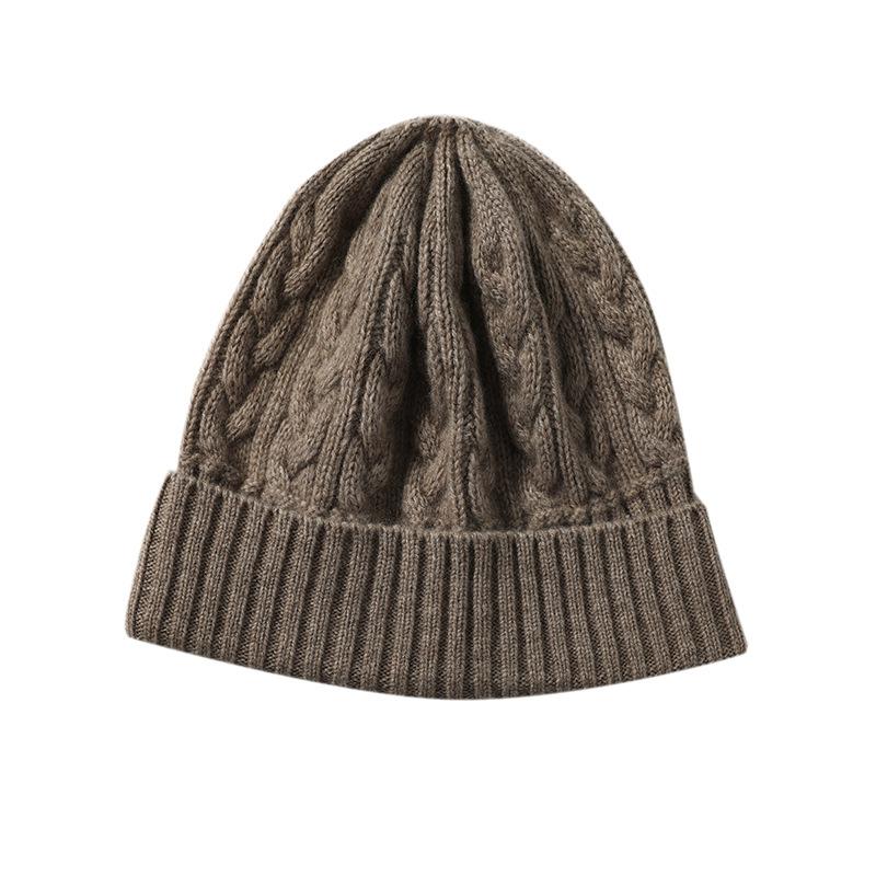 Cashmere Autumn and Winter New Style Women's High End Knitted Outdoor Warm Jacquard Ear Protection Hat Knitted Casual Baotou Hat
