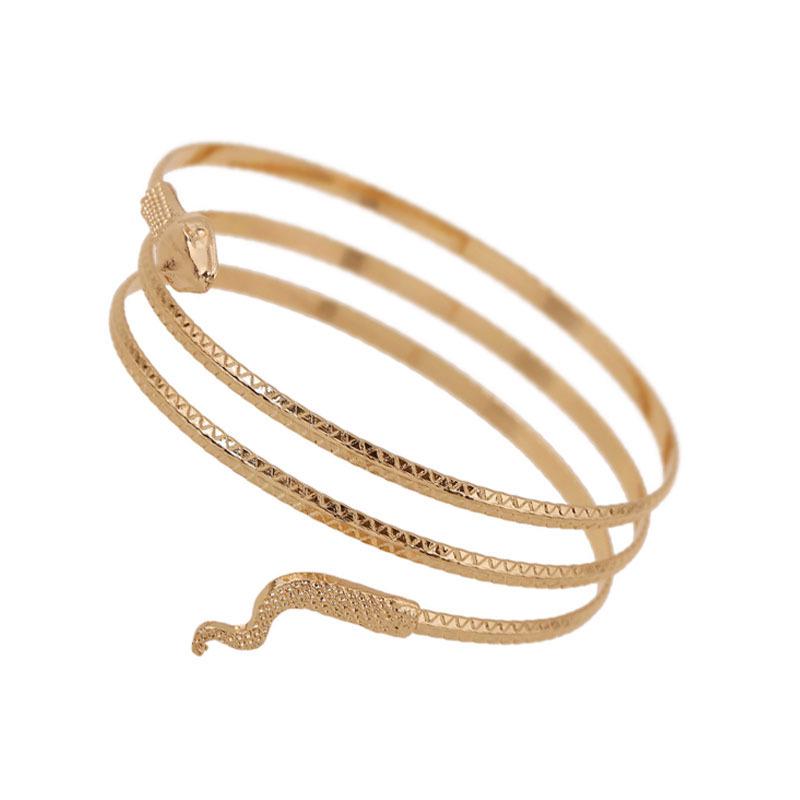 Punk Style Exaggerated Snake Bracelet - Popular European & American Design золотой
