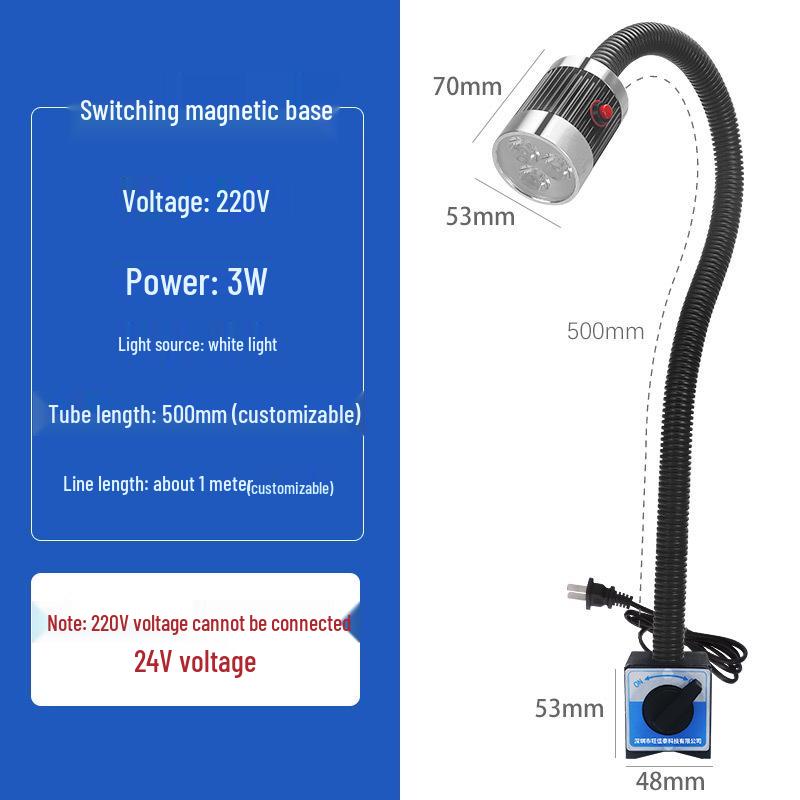 LED Work Light: 220V Magnetic CNC Lathe & 24V Milling Machine Tools