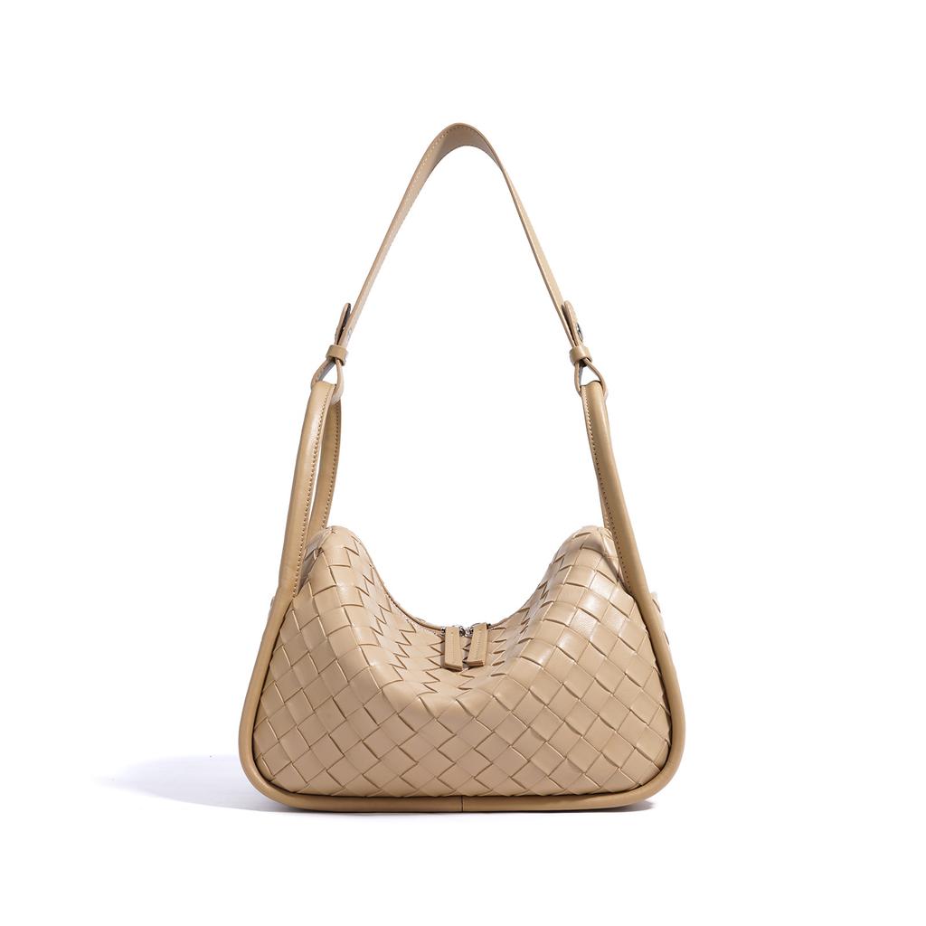 Geantă de umăr Shangxin Design de nișă Geantă pur țesută manual Modă simplă Versatilă Geantă de mesager din piele