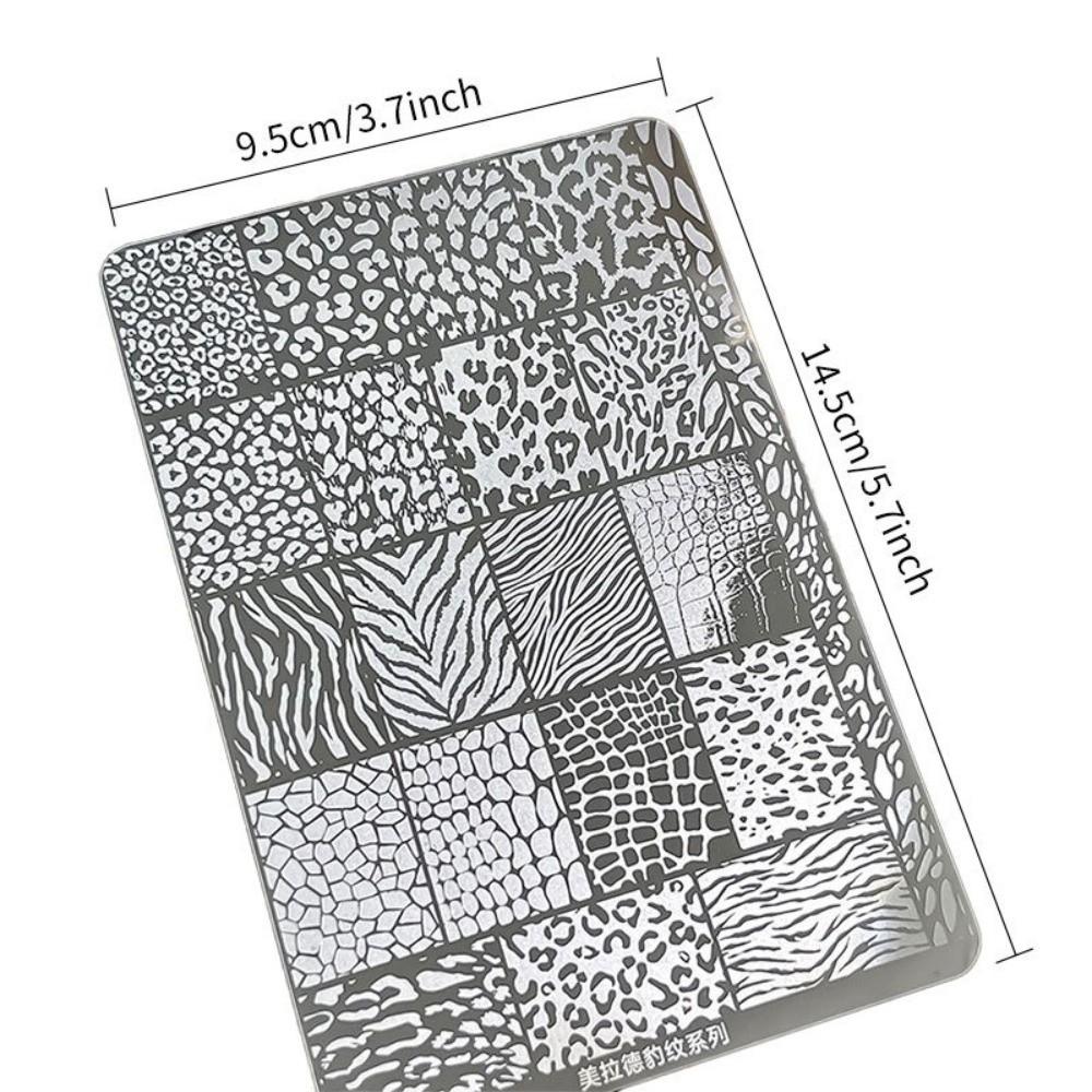 Leopard Print Nail Art Template 14.5cm DIY Manicure Tools Reusable Nail Stamping Plate