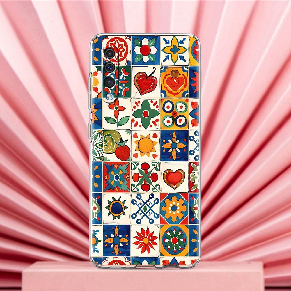 Phone Case For Samsung A56 A36 A26 A24 A16 A14 A12 A32 A50 A70 A22 A40 A34 A54 A42 A52 5G A04s A06 Cover Vintage Stamp Puzzle