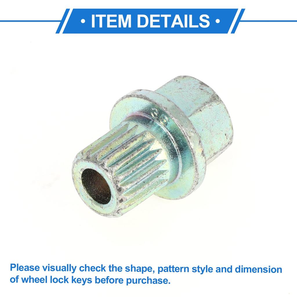 VekAuto BMW Compatible Wheel Lock Nuts, Durable 36/20PT Galvanized Alloy Steel Silver Tone Anti-Theft Screw Nut Removable Key Socket