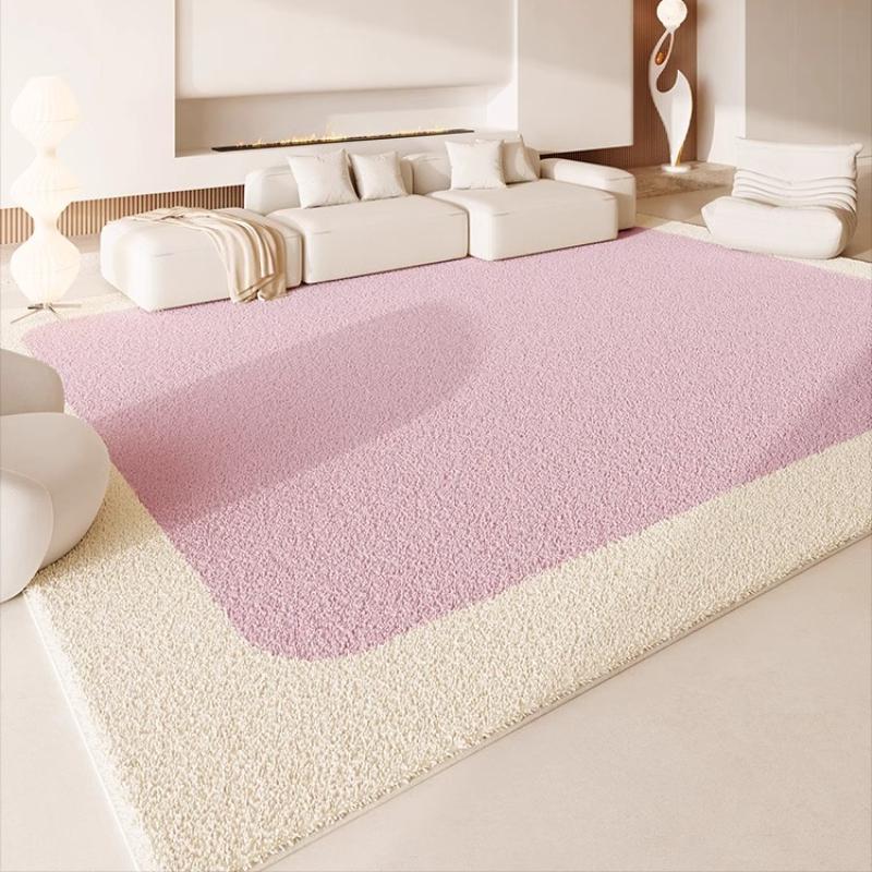 Minimalist Carpets for Living Room Cream Style Bedroom Decor Solid Color Rug Fluffy Soft Pink Plush Carpet Thick non-slip Mat
