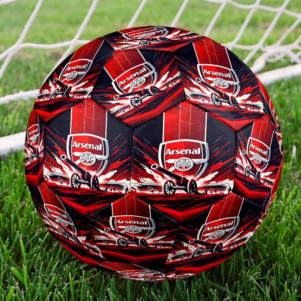 Arsenal Football Club Crest Printed Size 5 Soccer Balls, High-Quality, Anti-Slip, Protective Football, A Unique Gift , Birthdays, Christmas Gifts