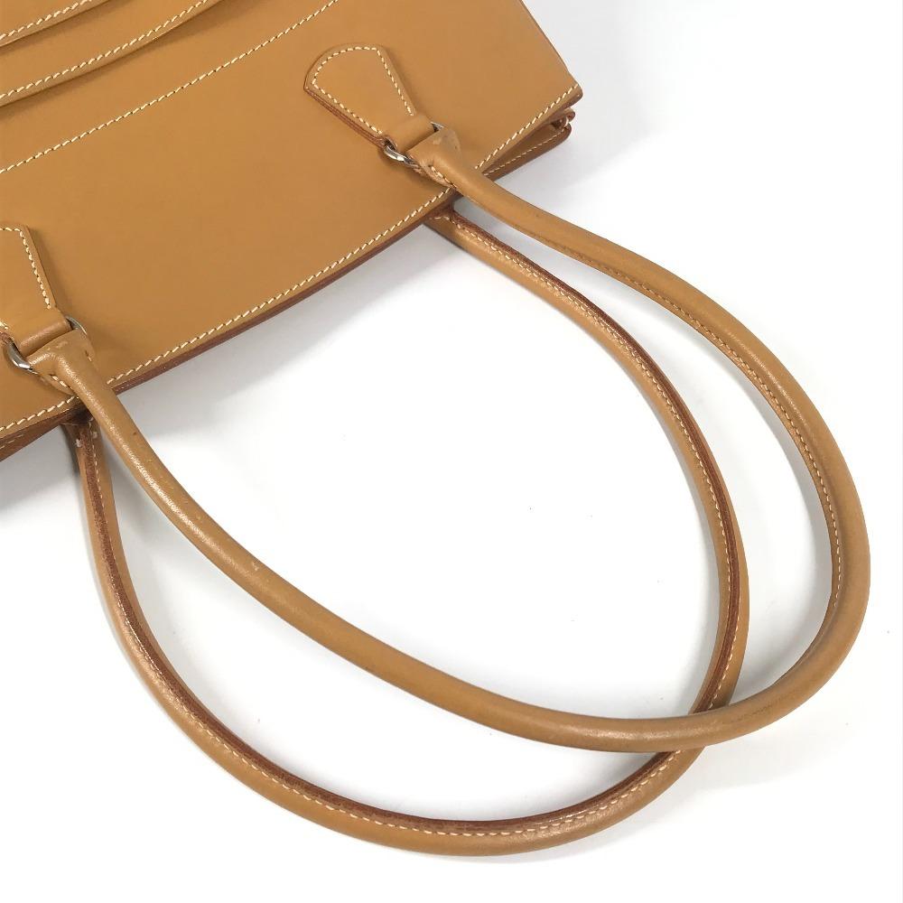 Hermes Leather La Tote Bag Tote Bag Shoulder Bag Bock Scarf Beige