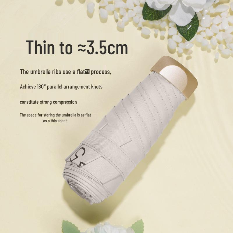 High-End Women's Pocket Capsule Umbrella – Thickened Black Glue, Sunscreen, Sunshade