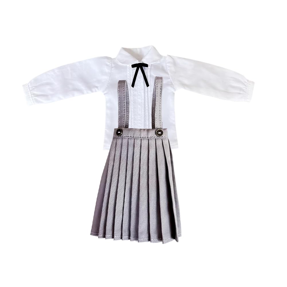 

rakulifey набор одежды для кук Blythe: Рубашка с длинным рукавом, юбка, школьная форма, подходит для кукол Neo Blythe и Obitsu 24, 3 цвета (серый)