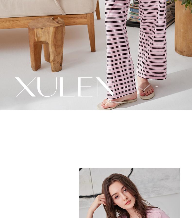 Xuan Liang Sleepwear Women's Summer Thin Cotton Short Sleeved Pants Casual Relaxation Can Be Wearing Outward Large Home Furnishing Set