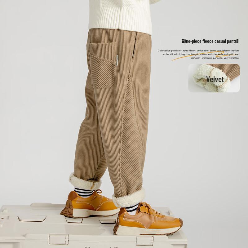 Duoduoja Boys  Winter Arctic Fleece Straight-Leg Casual Pants 160