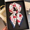 Cute Watermelon Fruit Print Square Scarf Satin Silk Lightweight Bandana for Women Beach Vacation Outfit Neck Hair Accessory