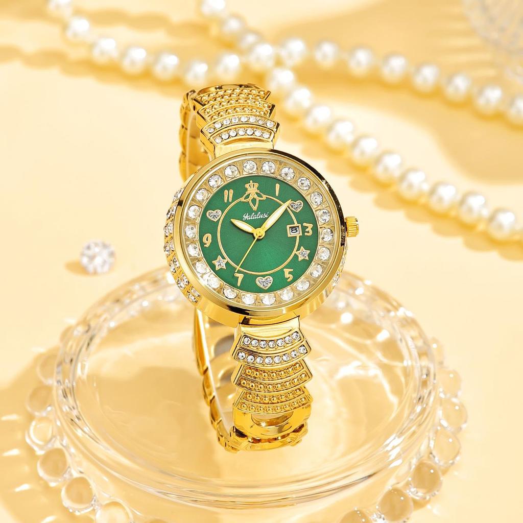 Damenuhr Luxus Strass Goldarmband Uhren Exquisites Kleines Rundes Zifferblatt Damen Armbanduhr Geschenke