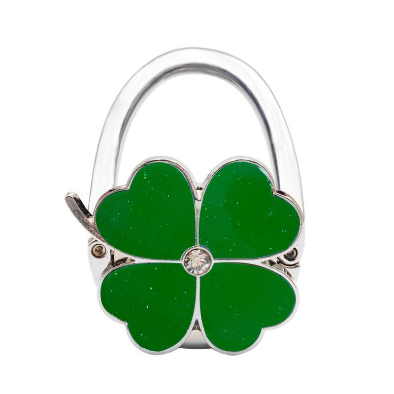Four-Leaf Clover Enamel Handbag Hook - Zinc Alloy Hanger