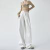 White Wide-Leg Jeans For Women New High-Waisted Pleated Loose-Fitting Slimming Hip-Covering Drapey Floor-Length Straight Pants