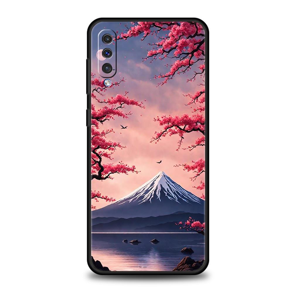 Japan Mount Fuji Cherry Phone Case For Samsung A56 A36 A26 A24 A12 A14 A16 A50 A70 A20E A22 A40 A34 A54 A42 A52 A04s A06 Cover