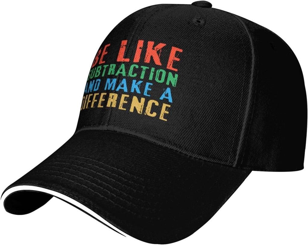 Be Like Subtraction Make A Difference Funny Baseball Cap Polyester Outdoor Adjustable Snapback
