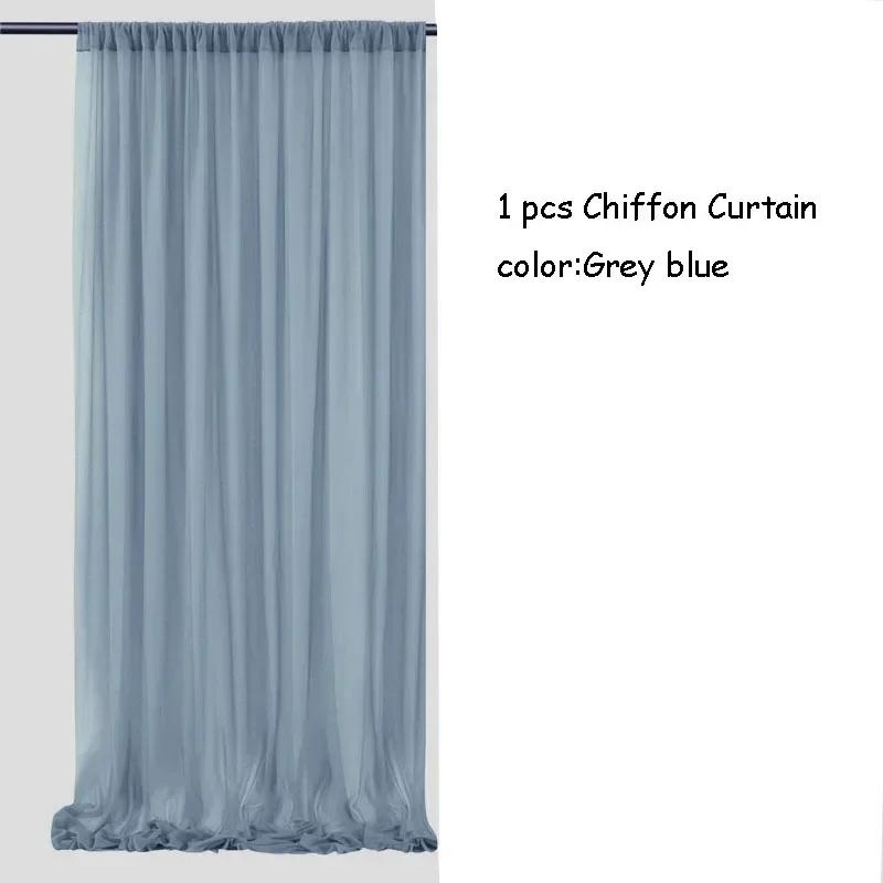 1 Panel Chiffon Backdrop Curtains, Wrinkle-Free Sheer Chiffon Fabric Curtain Drapes Wedding Ceremony Arch Party Stage Decor
