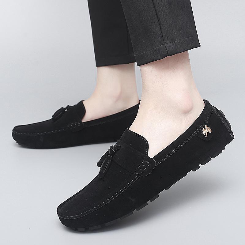 Moda Estiva Scarpe Loafer Arancioni Uomo Casual Comode Scarpe in Pelle Scamosciata Uomo Basse Slip-On Scarpe da Guida Uomo Piatte Taglia 38-46