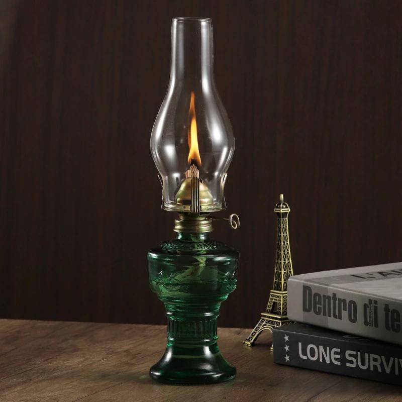 Rural Oil Lamp Lantern Glass Kerosene Lamp Retro Indoor Oil Lamp Home Decoration Lighting Oil Lamp