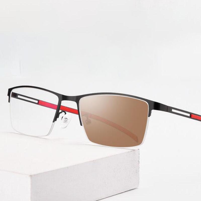 Alloy Ultra-Light Photochromic Glasses Half Metal Frame Myopia Optical Prescription Shortsight SPH 0 -0.5 -0.75 -1.0 TO -6.0