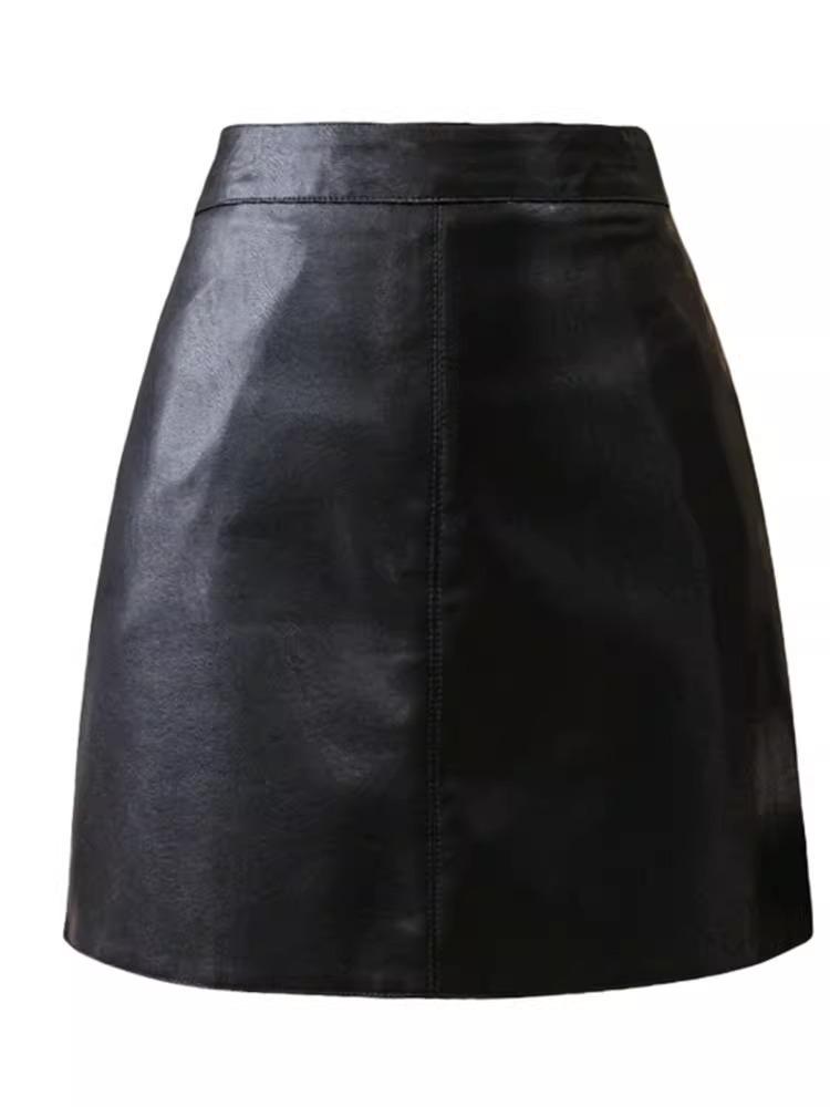 Women's High Waist Slim PU Leather Skirt - Popular Autumn/Winter 2023