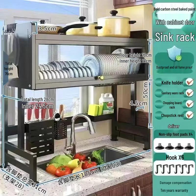 Nordic Iron Foldable Dish Drying and Storage Rack