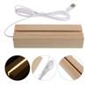 KESYOO Wooden LED Light Base, Set of 3, Made of Beech Wood, 6-inch, Lighting Stand, Base, USB Compatible, Home Use, Display Light Stand