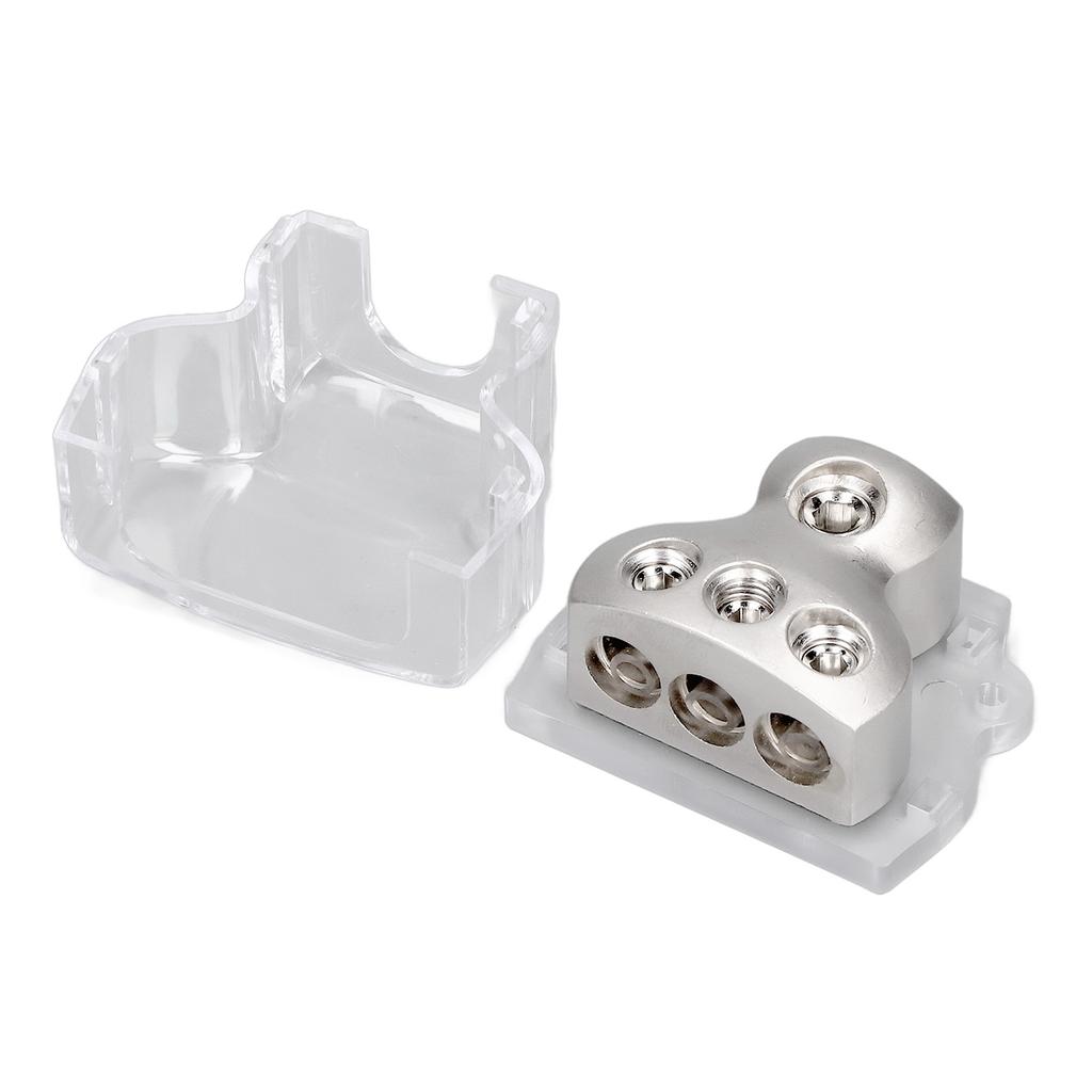 3‑Way Power Distribution Block Audio Fuse Holder Distributor Connecting Block for CarsTransparent Base