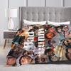 Bads Bunnys Flannel Blanket Debi Tirar Mas Fotos DTMF 2025 Warm Soft Throw Blanket for Bedroom Airplane Bedspread Sofa Bed Cover