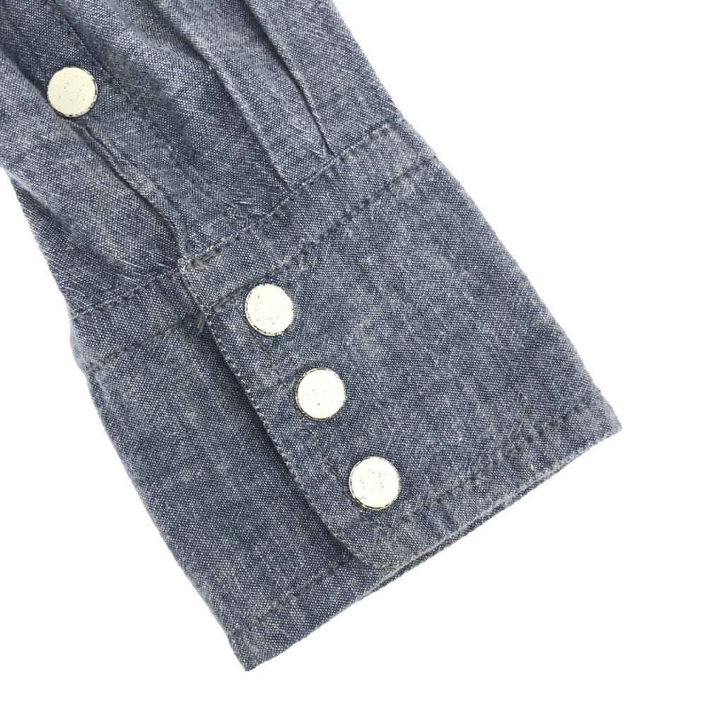 BRU NA BOINNE Made In Japan Long Sleeve Chambray Western Shirt Blue Men's Used