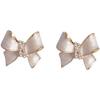 Korean High-end Pearlescent New Trendy Bow Design Cold Wind Stud Earrings