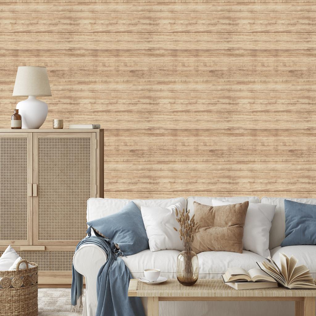 Light Wood Pattern Wallpaper for Living Room and Bedroom 50x1000