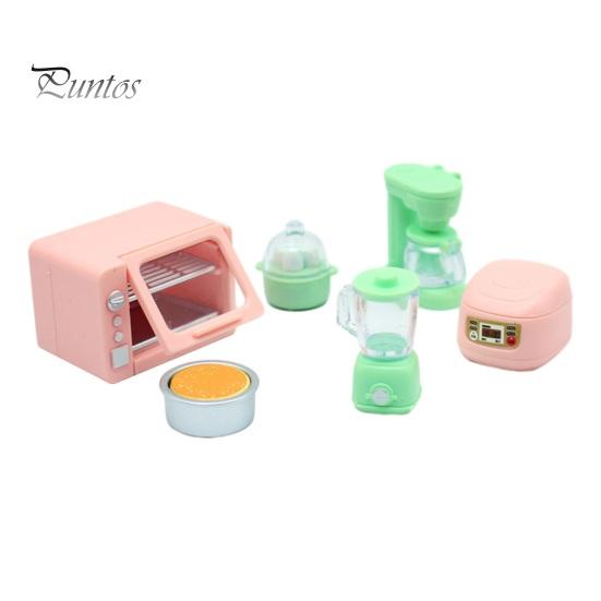 

Миниатюрный кукольный кухонный набор с реалистичной духовкой, рисоваркой, реалистичной мини-компактной миниатюрной моделью сцены еды Sets
