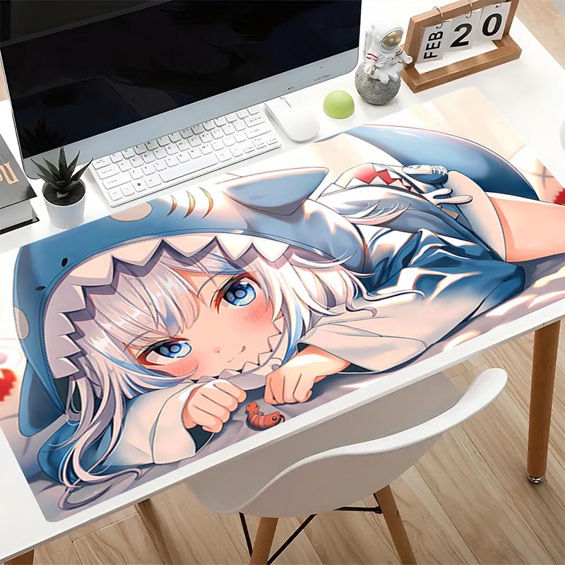 Mouse Pad Hololive Gawr Gura Colorful Table Mat Anime Professional Gaming Accessories Rubber Computer Keyboard Mat Game Mousepad