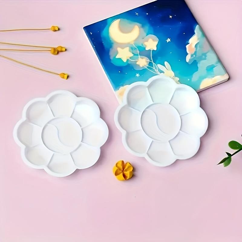 30-Pack Mini Flower-Shaped Plastic Palette Set, Ideal for Watercolor, Acrylic & Gouache Mixing - Art Supplies