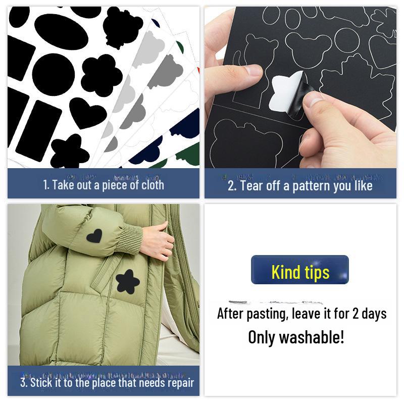 16-Color Self-Adhesive Seamless Fabric Repair Patch for Clothes and Jackets