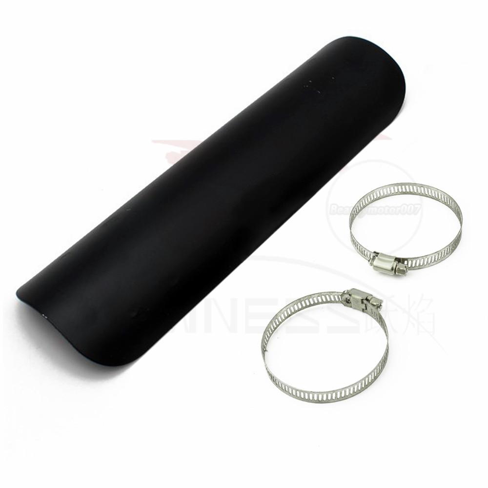 Black /Chrome Motorcycle Curved Exhaust Muffler Pipe Heat Shield Cover Guard Protector Universal for Honda Harley