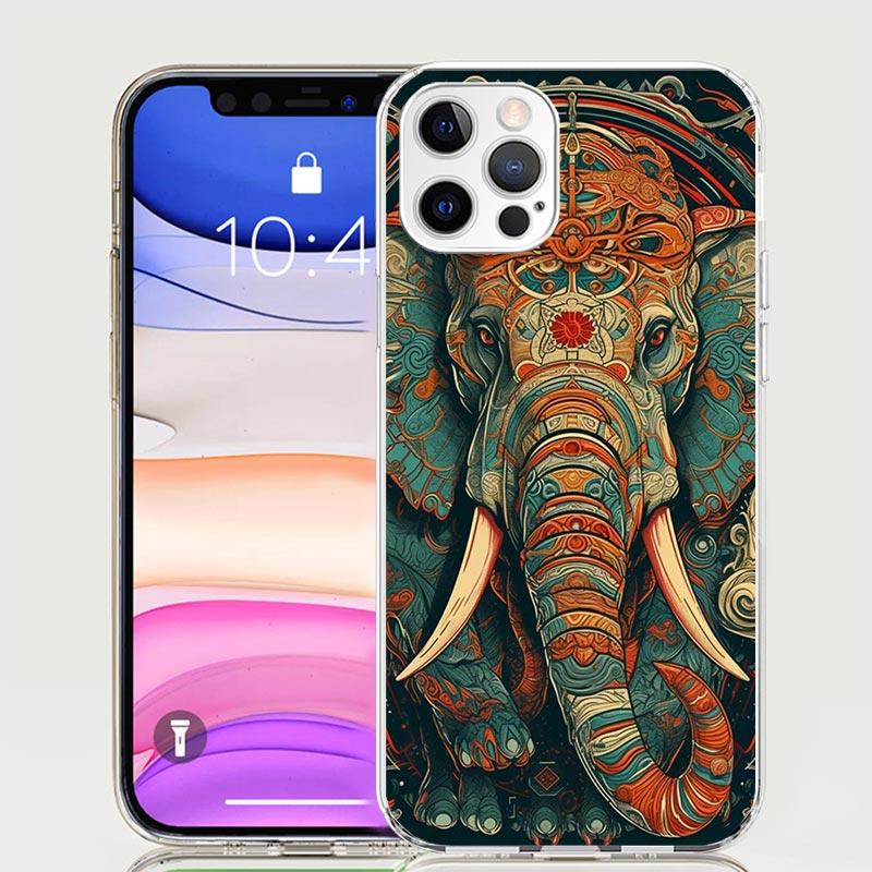 Elephant Mandala Aztec Phone Case For iPhone 17 Air 16 15 Plus 11 14 Pro Max 13 Mini 12 7 8 + SE Pattern Art Customized Cover 17