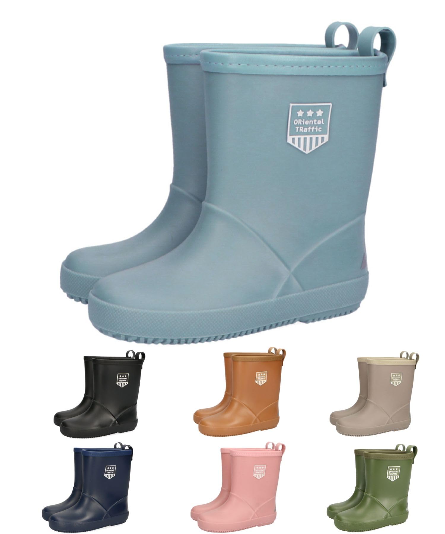 

Oriental Traffic Rain Sizes with Reflective Size Kids Boots, 15-22cm, Unisex, Lightweight, Mid-Length, Panels, K-201, Blue, 19.0cm синий