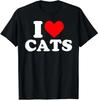 I Heart Cats I Love Cats T-shirt Graphic T Shirts Women Men Clothing Tees Tops Funny  Vintage Custom Printed Clothes
