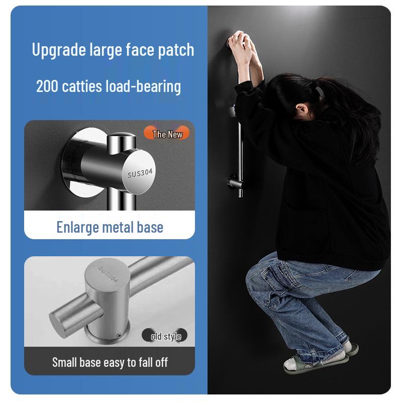 Adjustable Stainless Steel No-Drill Shower Arm and Head Holder