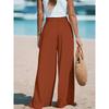 DAFIFY Women's Fashion Casual Solid Color Print High Waist Trousers Pants & Capris
