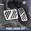 X AUTOHAUX Automatic Brake Pedal Pad Gas Accelerator Pedal Cover Aluminum Compatible with Cadillac XT4 XT5 XT6 Silver Tone Kit, Alloy, 2014-2021,