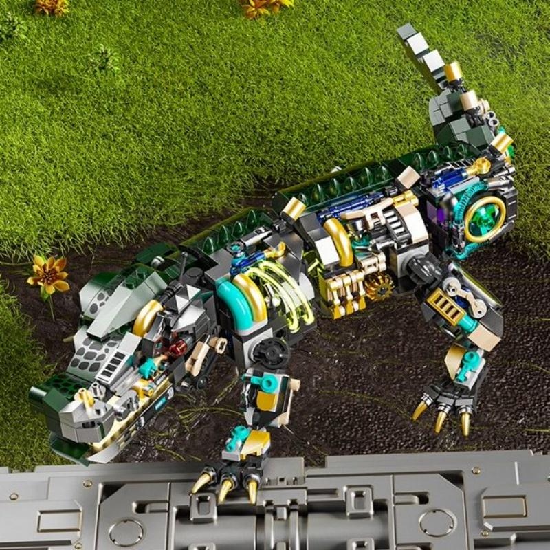 Mechanische Krokodil Bausteine, Zusammengebautes Bausteinmodell, Einfach Zusammenzubauen Und Zu Bedienen, Perfekt Für Feiertagsgeschenke