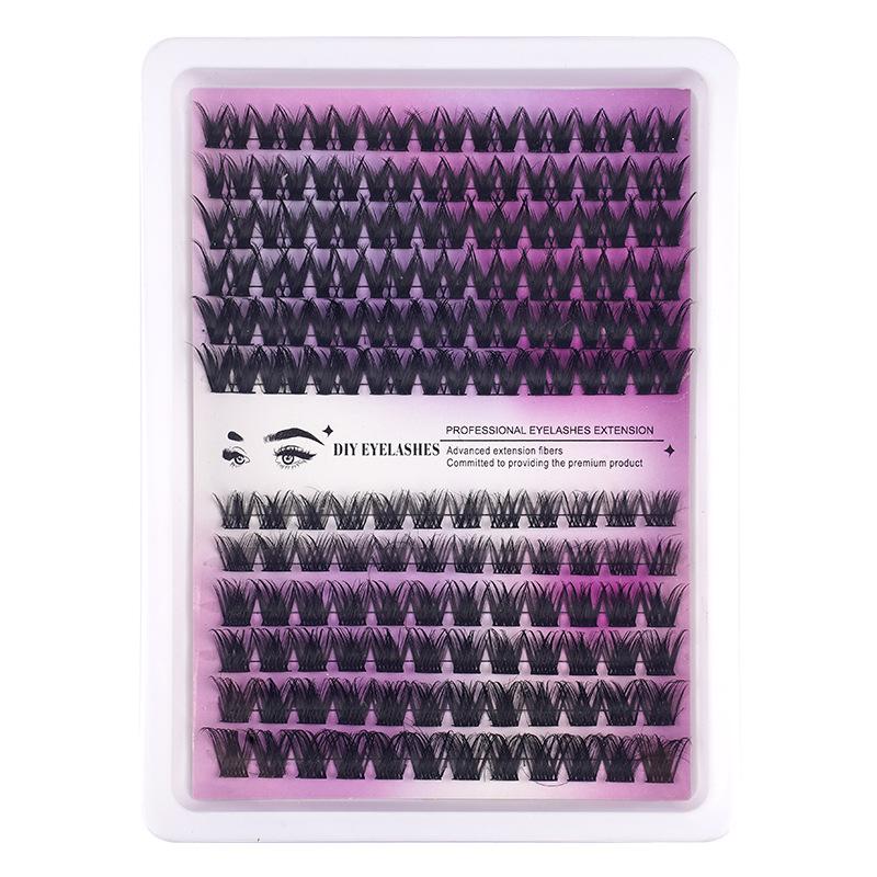 Diy Eyelash Glue Set, Natural Thick 280 Clusters Segmented False Eyelashes