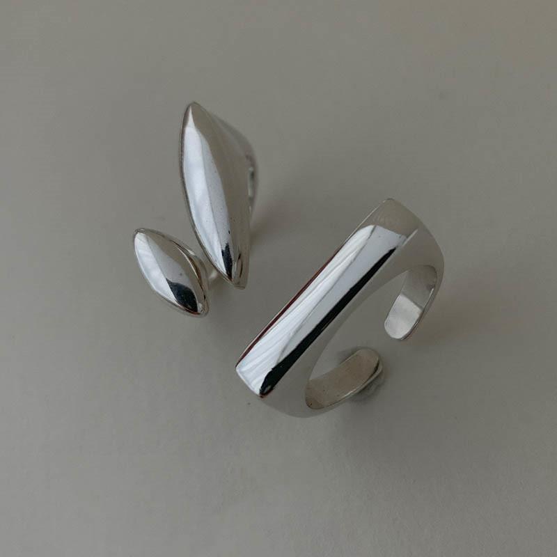 XINYI Silver colour Ring For Women Flat Simple Finger Open Vintage Handmade Ring Allergy For Party Birthday Gift