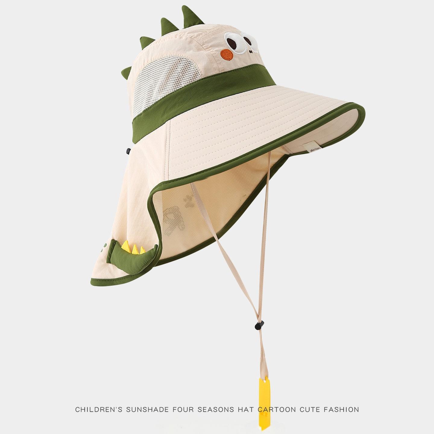 2026 Summer Boys And Girls Hat Round Mark Striped Children s Sun Protection Hat Big Brim Sun Hat Empty Top Hat Baby Sun Hat бежевый