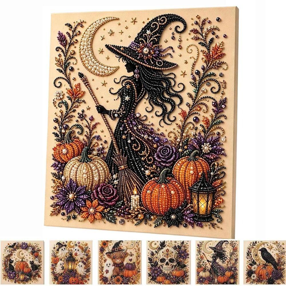 Resin Pearls Ghost Pearl Art DIY Kit Sparkling Texture Halloween Pearl Art  Seasonal Home Decor
