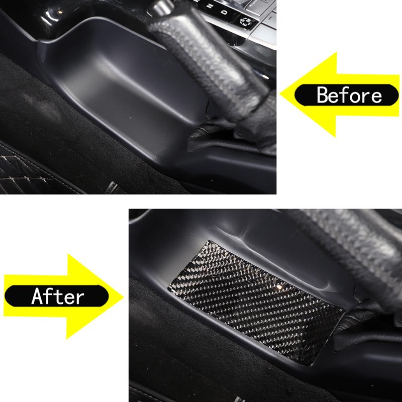 Soft Carbon Fiber Central Control Handbrake Base Panel Decorative Sticker For Mercedes-Benz G-Class W463 2013-2018 Accessories